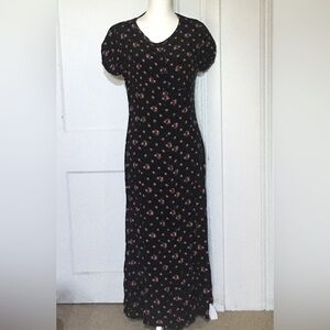 GAP Black Floral Maxi Dress with Blossoms